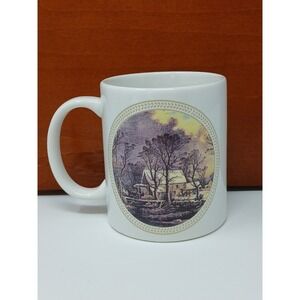 Currier And Ives Coffee Tea Mug Winter Scene Houston Foods